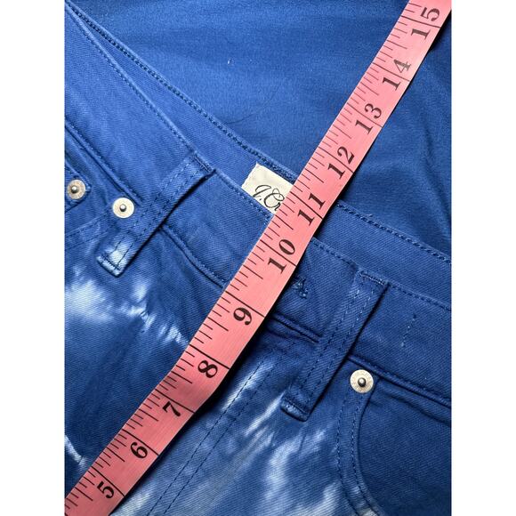 J crew 10 inch vintage straight tie dye bleached raw hem jeans womens 27 boho - Picture 9 of 12